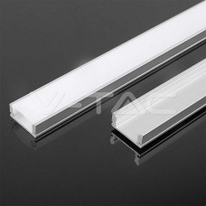 Профил за LED лента, Прав, широк за открит монтаж 2000x17.4x7мм Профил за LED лента, Прав, широк за открит монтаж 2000x17.4x7мм