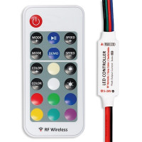 RF мини контролер за RGB LED лента 5-24V, 3 x 2A Ultralux RF мини контролер за RGB LED лента 5-24V, 3 x 2A Ultralux